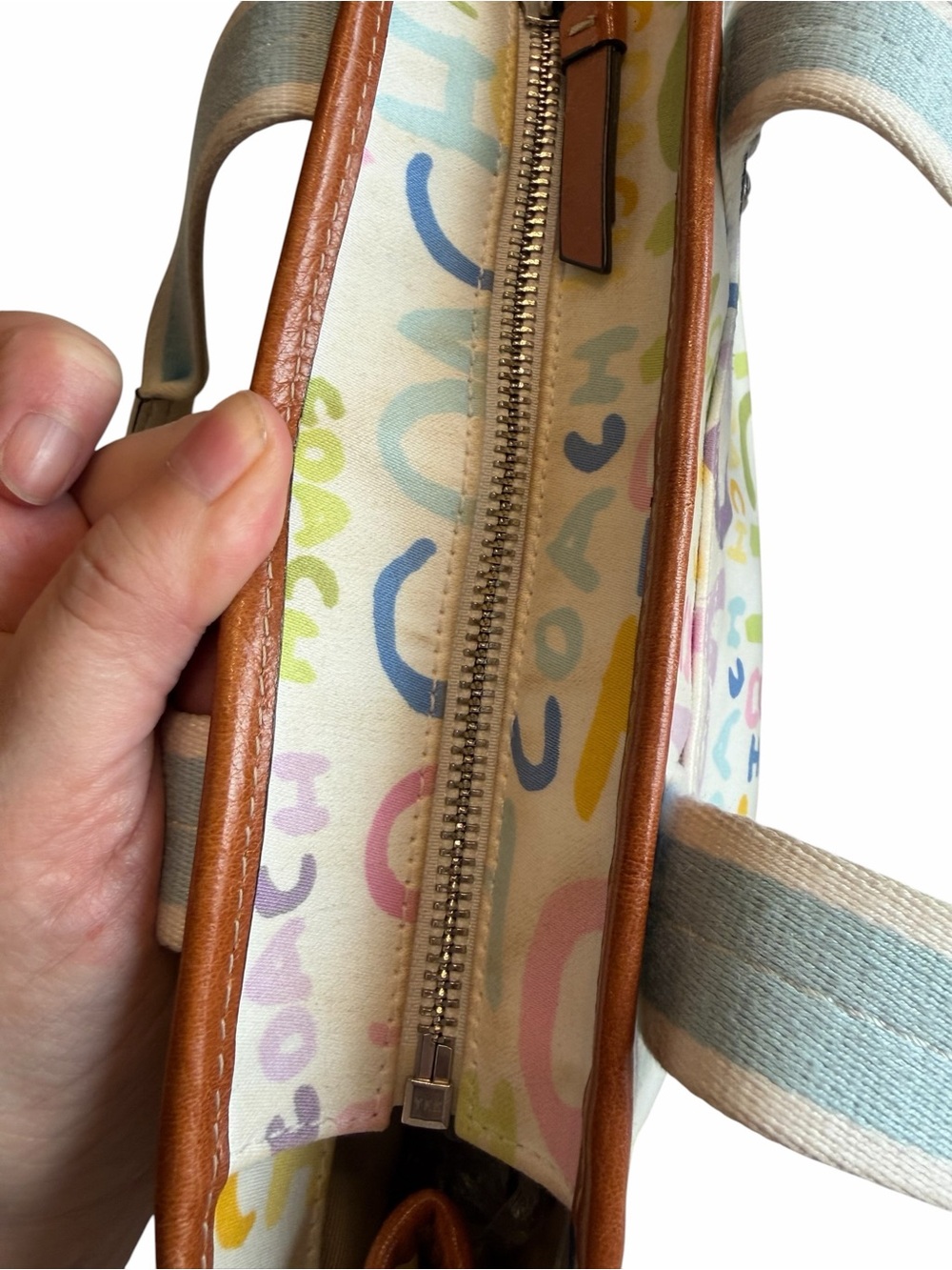 Coach Scribble Pastel Signature Satchel Multi Color - Picture 15 of 16